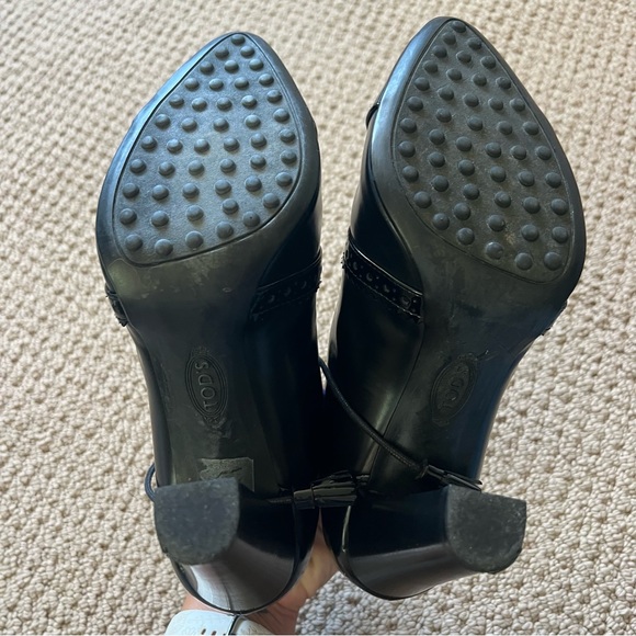Tod’s Black Lace-up Ankle Booties - Size 37.5 - Picture 3 of 6